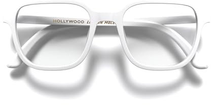 LONDON MOLE Brillen | Hollywood-Lesebrille | Quadratische Lesebrille | Coole Leser | Stilvolle Lesebrille | Unisex | Federscharniere | Matte Weiße | + 1,5 Vergrößerung