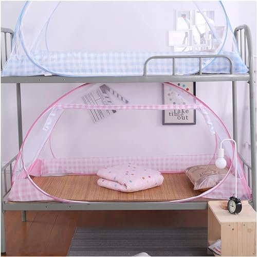 OUSUMAI Tente Moustiquaire Lit 1 Place, Tente Moustiquaire Pop Up, Grand Espace sans Installation, Adapté pour Dortoir éTudiant, Lit Simple (Color : Pink, Size : 190 * 90 * 100(cm))
