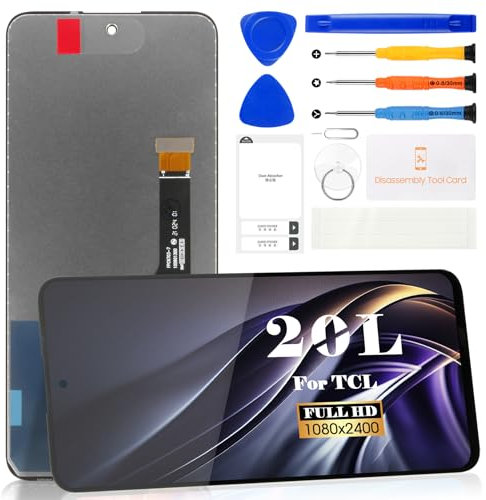 Incell Per TCL 20L Display LCD Per TCL 20L Lite Touch Screen Per TCL 20L+Schermo di Ricambio Per TCL 20S Digitizer Assembly Kit di Riparazione Senza Telaio (nero)