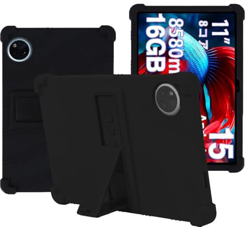 YHFZR Coque pour DOOGEE U11 Tablet 11 Pouce, Silicone Antichoc Léger Housse de Protection avec Support Stand pour DOOGEE U11 Tablet 11 Pouce, Noir
