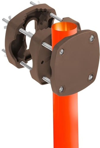 4smile Sonnenschirmhalter Balkongeländer SunnyBoy in Taupe - Sonnenschirm Halterung Balkon, flexibel verwendbar - Kompakte Schirmhalterung Balkongeländer ersetzt Sonnenschirmständer Balkon