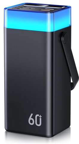 ​​CUZAR Power Bank 60000mAh 22.5W Fast-Charging Portable Charger with Built-in Cables for iPhone 16/15/14/13, Xiaomi, iPad | Travel Camping Outdoor​