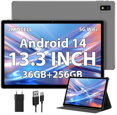 PIXGOOD 2025 Tablette 11 Pouces avec Android 15, 36GB+256GB, INCELL 2000 * 1200, Octa Core, 13MP+8MP, WidevineL1/9000mAh/5G WiFi/BT5.0/OTG/GPS-Tablette avec Clavier (Gris)