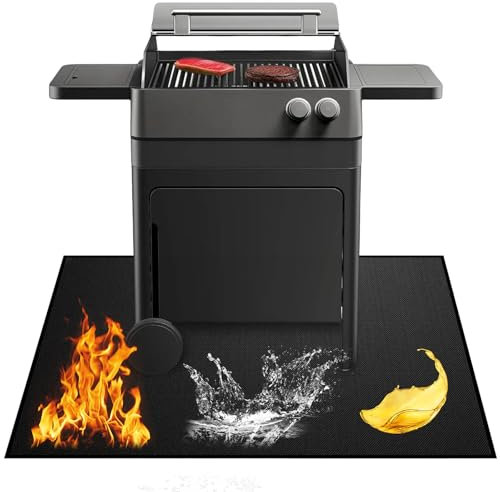 Feuerfeste Unterlage 165 x 99 CM, Grillmatte Bodenschutz Grillmatte, Feuerschutzmatte, Grillteppich Fallschutzmatten Outdoor, Bodenschutzmatte, BBQ Gril Matte für Gasgrill Outdoor