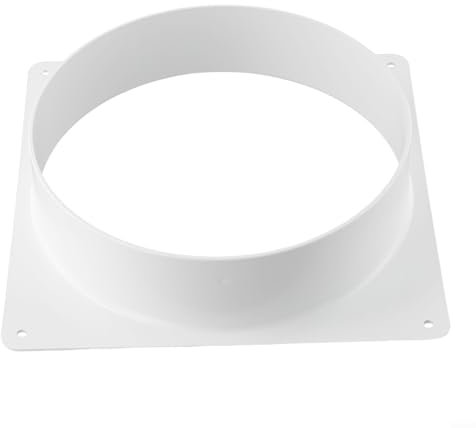 Air Vent Duct Connector Flange Straight Round Ventilation Pipe Mounting Flange White Plastic HVAC Ducting Tool for Kitchen Bathroom Exhaust Fan Air Conditioning System(200mm)