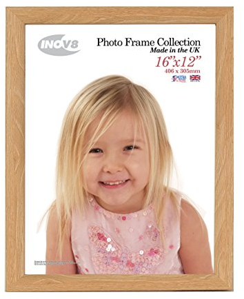 Inov8 Framing - Cadre Photo en chêne Citron Vert 30 x 40 cm de Fabrication Britannique – Effet Bois avec Cadre Photo en Verre