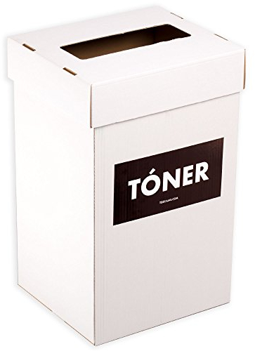 TELECAJAS | Caja Reciclaje Tóner - Contenedor con Tapa incluida para Depositar Cartuchos vacios de desechos de Tóner usados en oficias y espacios de trabajo con impresoras | Pack de 5 unidades