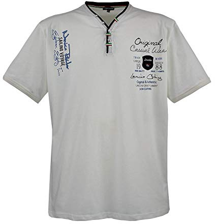 Lavecchia 2042 Schwarz T-Shirt Herren Übergröße Gr.3-8 XL, Creme-weiss, 4XL