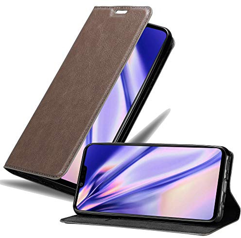 Cadorabo Hülle kompatibel mit LG G8 ThinQ aus Premium Kunst Leder Flip Klappbare Stoßfeste Magnetische [Standfunktion] [Kartenfächern] Cover Hülle für LG G8 ThinQ Tasche in Braun