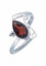 mantraroma Ring Silber 925 Damen Granat facettiert Edelstein rot schlicht groß modern
