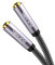 DuKabel 3.5mm Klinke Doppelkupplung 3,5mm Buchs auf Buchse Klinke Adapter 4-poliges AUX-Verlängerungskabel mit Verlustfreies OFC und Geflochtenes Kristall-Nylon - Top Series (120cm)
