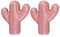 FBSHOP(TM) Lot de 2 boutons de tiroir en céramique en forme de cactus pour enfants, poignées de porte créatives pour placard/armoire/armoire/tiroir, rose