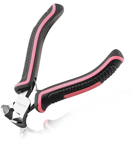 LEONTOOL 4 Inches Mini End Cutting Pliers for Jewelry Making Small End Nippers End Cutters for Zipper Install Stops Repair, Nail Puller Tool for Carpenter, Jewelry Pliers, Pink Tool for Women