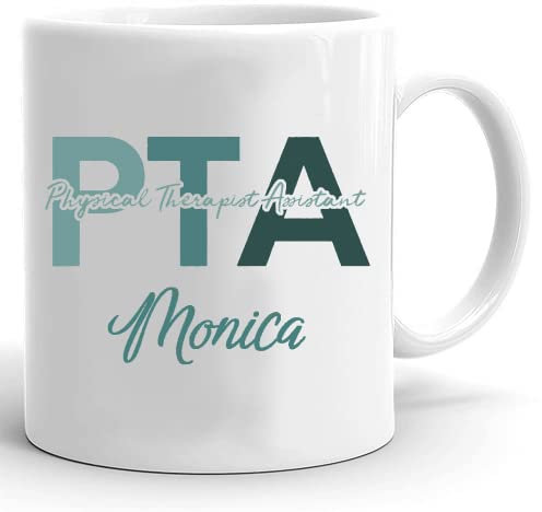 VTmaio Lustige PTA-Tasse, 325 ml, für Physiotherapeuten, Assistent, individueller Name, Pta Grad, Pta Pta Geschenk zum Schulabschluss, Pta Tasse, Physiotherapeuten, Assistent