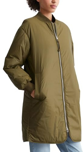 Marc O'Polo Denim Damen Übergangsjacke mit Strickkragen Long-Blouson, Grün (Dark Earth), S