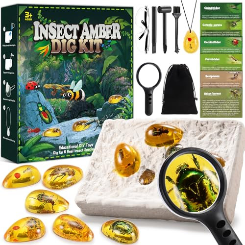 Spielzeug ab 5-12 Jahre Jungen, Geebiiny Fossilien Ausgrabungsset für Kinder Spiele ab 6-12 Jahre Geschenk Junge 5 6 7 8 9 10 11 Jahre Edelsteine Ausgraben Experimente Ostergeschenke Kinder