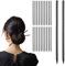Paquete de 22 palillos para moño de pelo, palillos de pelo chinos, palillos de madera negra, horquillas largas para peinados, accesorios decorativos para mujeres y niñas