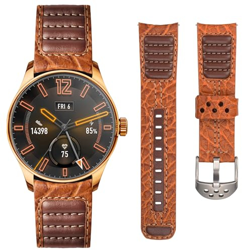 Wristitani Echtes Leder Uhrenarmband 22mm Uhrenarmbänder 20mm, Ersatzarmband für Smartwatch und Universal-Uhren, Vintage Uhrenband mit Edelstah Schnalle für Herren Damen