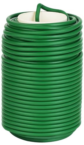 Bindedraht Gummiert, Pflanzendraht Gummier 3,5 mm x 20 mt, Bindedraht Grün, Gartendraht, Pflanzen Draht, Bindedraht Ummantelt, Blumendraht sichert und schützt Blumen, Gemüse, Bäume und Gartenarbeiten