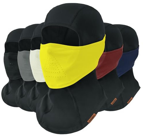 Sukeen Cagoule Moto Respirante Balaclava Hiver Masque de Ski Thermique Coupe-Vent Multifonctionnel Cagoule pour Vélo Ski Running Snowboard Cache Cou pour Homme et Femme