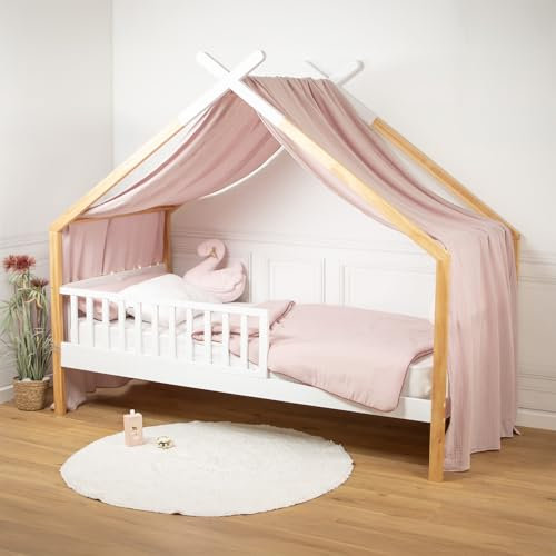 Sevira Kids - Ciel de lit cabane, Toile en Gaze de Coton, Jeanne Made in France