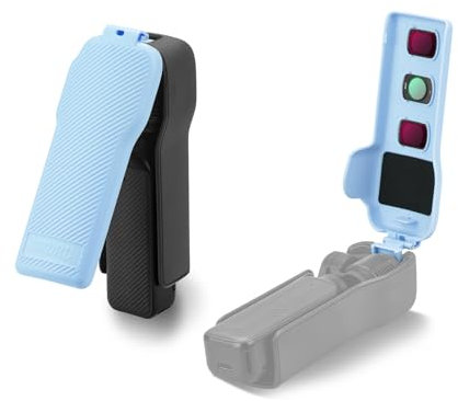 BRDRC Pocket 3 Housse de protection à rabat pour objectif 3 filtres pour DJI Osmo Pocket 3 Creator Combo (Rose)