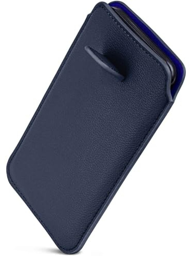 ONEFLOW Liberty Case für Samsung Galaxy S25 Plus Handy Einsteckhülle mit Rückzugfunktion, PU Leder Handytasche, Schutzhülle mit Lasche, Sleeve Etui Hülle zum Einstecken, Blau