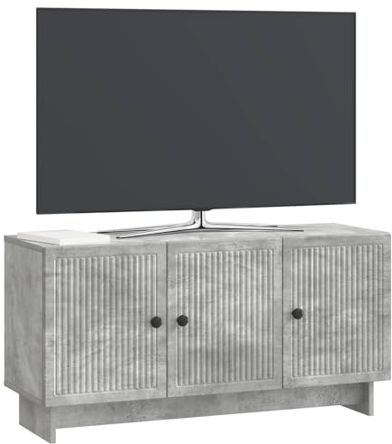 vidaXL TV-Schränk Betongrau 99 x 34,5 x 50 cm Holzwerkstoff, Wohnzimmer, moderner Schrank, viel Stauraum, zeitgemäße Regale, Entertainment-Einheit, Aufbewahrungslösung