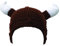 Kafeimali Unisex Barbarian Knight Strickmütze Wikinger Hörner Beanie Lustige Kappen, braun, Einheitsgröße