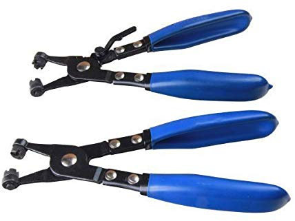 US PRO 2PC Hose Clamp Pliers Set V & Cross Slot Jaws Clip Oil Pipe Engine Pliers 2989