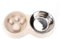 Tineer Double Pet Dog Slow Feeder Bowl,Stainless Steel Anti-choke Puppy Food and Water Feeder for Dog Cats (White)