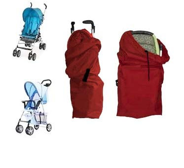Kinderwagen Gate Check Bag, Reisetasche mit Trageriemen, Buggy Transporttasche für Flugzeug-Reisen (rot)