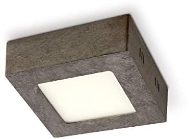 home sweet home collection LED-Deckenleuchte quadratisch, DEKRA-zertifiziert, Rostmetall-Deckenleuchte SKA, 6W = 40W-Äquivalent, 30.000 Brennstunden 300 Lumen, IP20, 12x12x4cm, Bürobeleuchtung