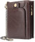 REETEE Portefeuille Homme Cuir Véritable Blocage RFID Porte Monnaie Homme avec Chaine, Classique Portefeuille avec Boîte Cadeau (Café)