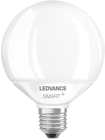 LEDVANCE Smarte LED-Lampe mit Wifi Technologie, Sockel E27, Dimmbar, RGB-Farben & Lichtfarbe änderbar, Globeform, Matt, Ersatz für herkömmliche 100W-Glühbirnen, steuerbar mit Alexa, Google & App