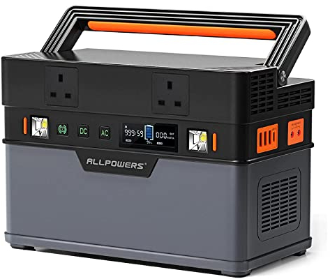 ALLPOWERS Portable Power Station, 606Wh MPPT Solar Generator, with 2x 220V /700W AC Outlet, 0-80% Within 1.5 Hour Fast Charging Backup Battery for Home Emergency Outdoor Trip RV Camping Holiday