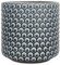 Nordring Retro Übertopf Vintage Pflanztopf für Zimmerplanzen Blumentopf Dotty L (15,5 cm ø), dunkelgrau, Keramik