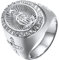 JewelryWe Schmuck Herren-Ring Retro Edelstahl Strass Jungfrau Maria Kreuz Ring Siegelring Bandring Oval Fingerringe für Männer Junge Gravur Silber Größe 59