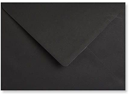 C6 Coloured envelopes for A6 Greeting Cards Wedding Invitation Crafts 114x162mm - Pack of 30 envelopes (Black)