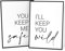 Papierschmiede® Premium Spruchbilder Set 2er mit Rahmen, DIN A2 fertig gerahmt (Rahmen: Farbe wählbar) You Keep Me Safe, I Keep You Wild, Poster Bilder Set mit Sprüchen, Typografie Wohnzimmer