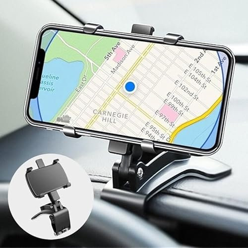 HETECH Support de téléphone pour voiture, rotation à 360 degrés, tableau de bord et rétroviseur, compatible avec iPhone, Samsung, Huawei, Nokia, LG, smartphones de 4 à 7 pouces