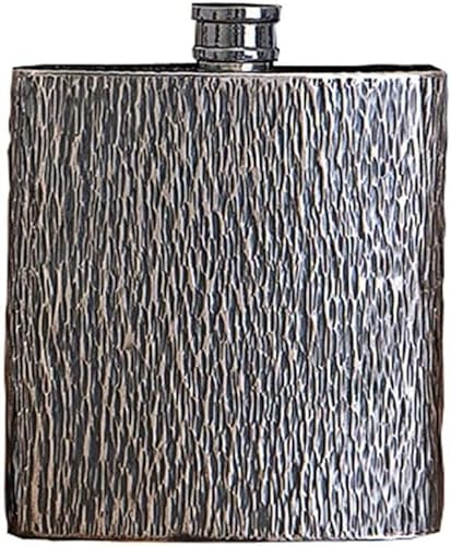 CAFFIA Silber Flachmann Sterling Silber Russisch Baum Muster Retro Flachmann Tragbar Outdoor Tragbar Flach Flachmann Weinflasche Sammlung Geschenk