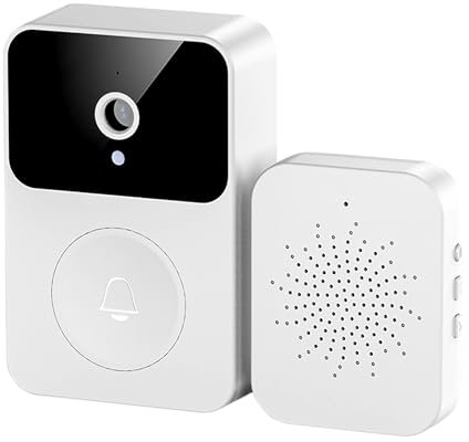 X9 Smart Wireless Remote Video Doorbell Camera Intelligent Visual Doorbell with Voice Change HD Night Vision Home App Sharing, White