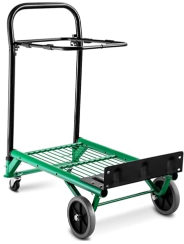 GYMAX 2-in-1 Sackkarre, Transportwagen klappbar mit 3-stufig höhenverstellbarem Griff, multifunktionale Transportkarre, Handwagen bis zu 90kg belastbar, Plattformwagen für Lagerhäuser & Haus