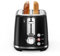 LONGDEEM Edelstahl Toaster - 2 Scheiben, 6 Stufen, Auftaufunktion, Aufwärmfunktion, Abschaltautomatik, Extra Breite Toastschlitze, Schwarz