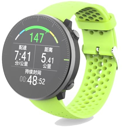Silikon Armband Kompatibel mit Polar Vantage M/Vantage M2, wasserdichte Weiche Ersatzriemen, Weiches Silikon Ersatzarmband Uhrenarmband Sportarmband für Damen Herren (Grün)