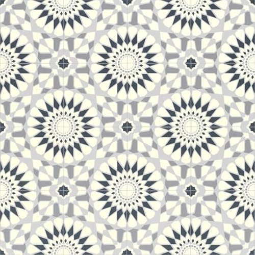 Sol Vinyle Carreaux de Ciment mosaïque Bleu - Rouleau de 2m x 2m