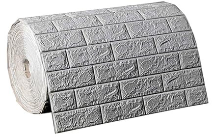 Adesivo da parete 3D, pannelli da muro in finti mattoni, carta da parati in schiuma stacca e incolla, per la cucina, grigio