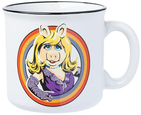 Silver Buffalo The Muppets Miss Piggy Keramiktasse mit Glitzer, Camper, 590 ml