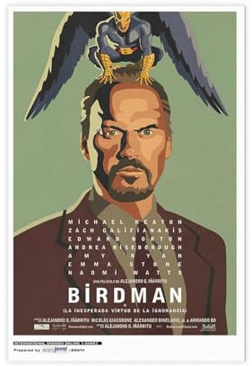 doegka Filmposter Birdman Or (The Unexpected Virtue of Ignorance) 2014 Artwork Movie Poster Canvas Poster Wall Art Decor Print Picture Paintings for Living Room Bedroom Decoration 20 x 30 cm